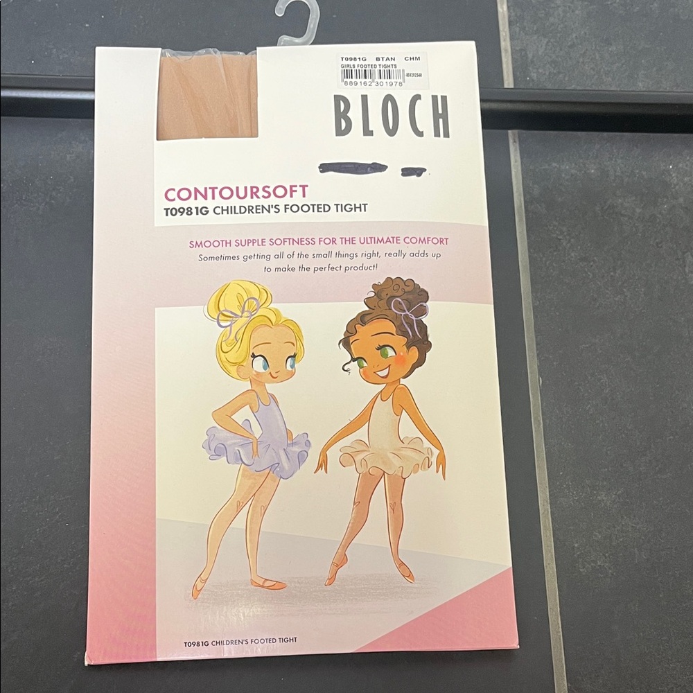 Bloch ContourSoft Children's Footed Tights - Tan T0981G new in packaging